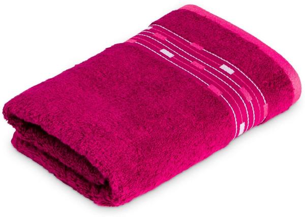 Möve for frottana Badetuch Magic Uni, Walkfrottee (1-St), mit Bordüre aus kleinen Rechtecken