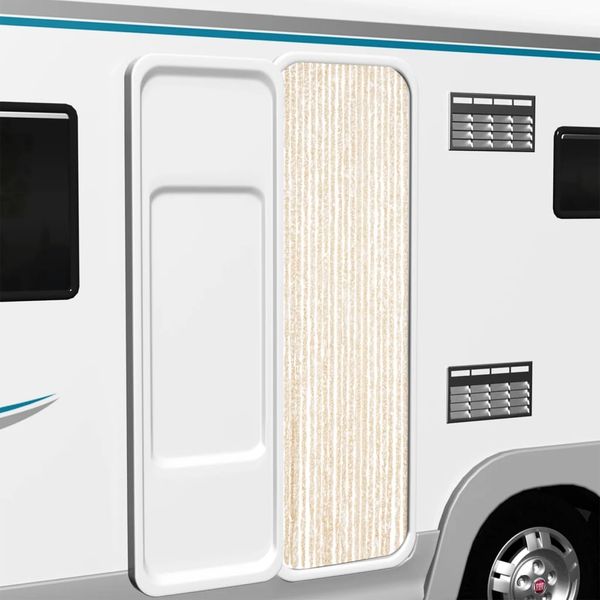 vidaXL Fliegenvorhang Beige und Weiß 56x200 cm Chenille 377340