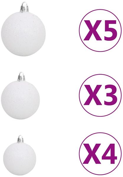 Künstlicher Weihnachtsbaum mit LEDs & Kugeln 150 cm 380 Zweige Bild 5
