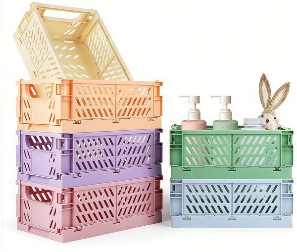 SURFOU Aufbewahrungsbox Klappbox 6 Stück Klappkorb Körbchen Faltbar Stabil 25 * 16 * 10cm (6 St), Klappkorb Faltbar Klappboxen für Küche Kinderzimmer Büro