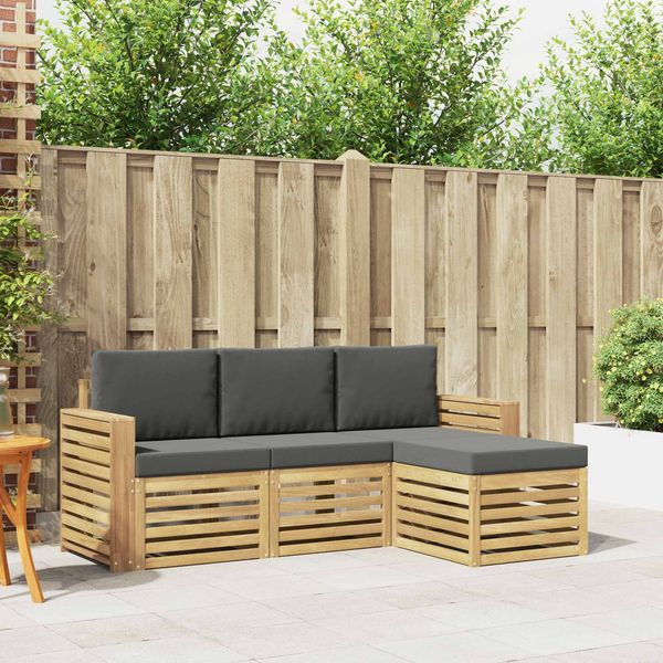 vidaXL Outdoor-Sofagarnitur 4 pcs Weiß und Anthrazit 3391642