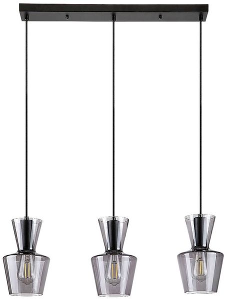 Rabalux 72163 Hängeleuchte ABRA E27 3x max. 40W Metall mattschwarz, Glas getönt L:170cm B:60cm H:170cm Ø15cm dimmbar Bild 4