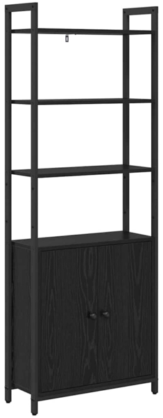 vidaXL Bücherregal Schwarz Eichen-Optik 60 x 24 x 161 cm Holzwerkstoff 883856