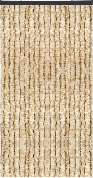 Flauschvorhang in Sondergröße - Türvorhang Breite: 120cm - Länge: 250cm, Beige Meliert