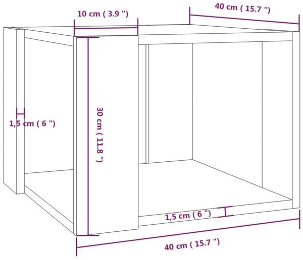 vidaXL Couchtisch Räuchereiche 40x40x30 cm Holzwerkstoff 815168 Bild 7