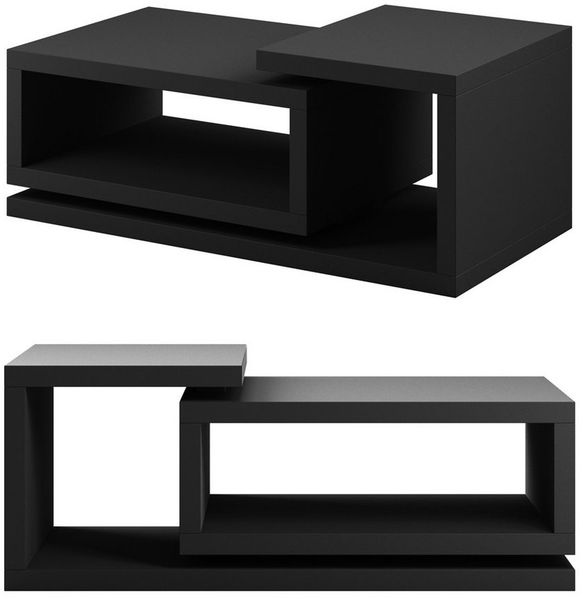 Lomadox Couchtisch BEXLEY-83, Sofatisch Wohnzimmertisch Kaffeetisch in schwarz matt 120x40x60 cm