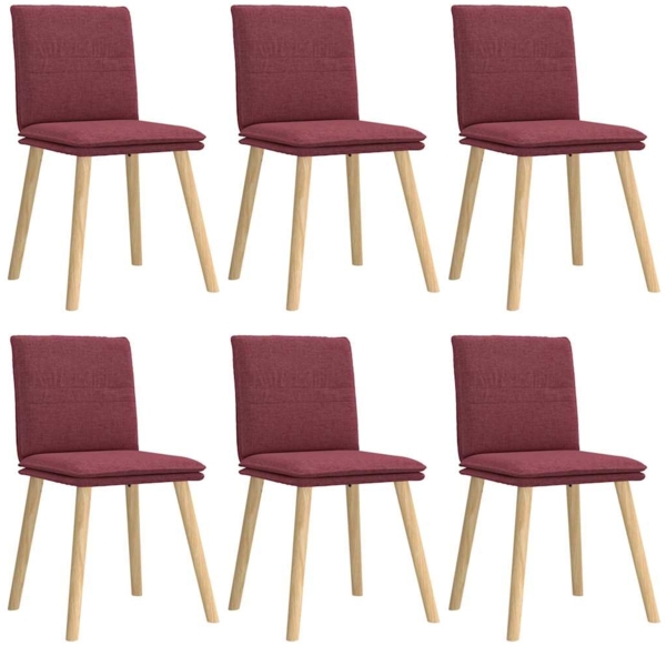 vidaXL Esszimmerstühle 6 Stk. Weinrot Stoff 3315628