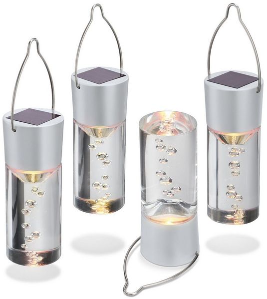 esotec LED-Hängeleuchte 4er Set Solarleuchten Smart Sticks 2800K warmweiß Luftblasen 102117