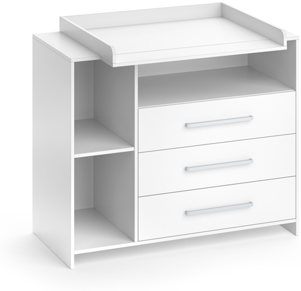 Wickelkommode Oskar Weiß 113 x 100 cm mit 3 großen Schubladen Vicco