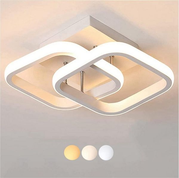 Forrlite Deckenleuchten LED Dimmbar Deckenleuchte 3-Farbige Decken-Lampe, LED fest integriert, Warmweiß, Neutralweiß, Kaltweiß, Wohnzimmer Flur Eingang