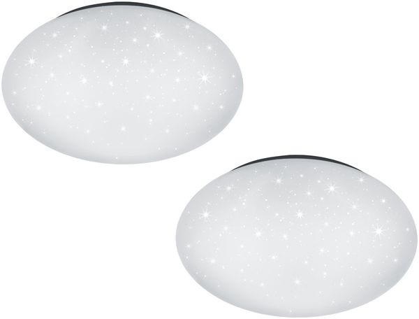 LED Sternenhimmel Deckenleuchte 2er Set Weiß IP44 Badlampen, Ø 37cm Bild 2