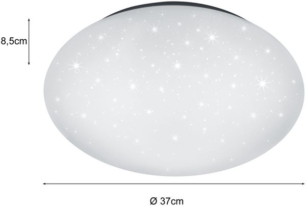 LED Sternenhimmel Deckenleuchte 2er Set Weiß IP44 Badlampen, Ø 37cm Bild 4