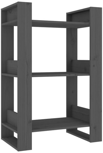 vidaXL Bücherregal/Raumteiler Grau 60x35x91 cm Massivholz Kiefer 813881 Bild 2