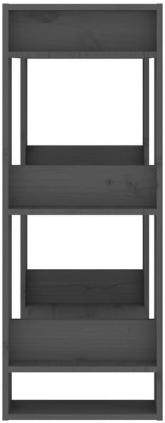 vidaXL Bücherregal/Raumteiler Grau 60x35x91 cm Massivholz Kiefer 813881 Bild 4