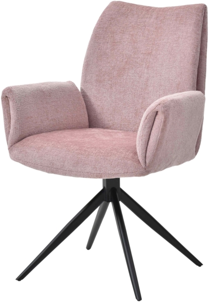 Bisley Easy Meet FA Besucherstuhl mit Armlehne, Polsterstuhl in pastell pink - Stuhl bis 120 kg belastbar & 360° drehbar, Esszimmerstühle, Konferenzstuhl, Bistrostuhl für Esszimmer, EMFA-720