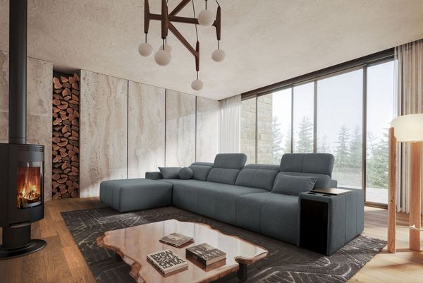 Kaiser Möbel Ecksofa mit Schlaffunktion, USB und verstellbarer Rückenlehne Mindy XII, Ecksofa, mit Relaxfunktion
