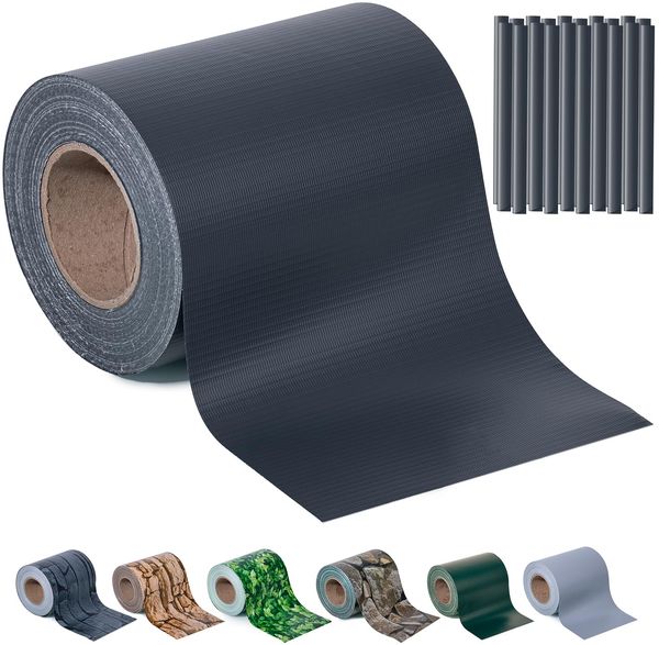 Sichtschutzstreifen Zaun 35 m x 19 cm inkl. 20 Clips, Sichtschutz Zaunfolie PVC Sichtschutzstreifen Doppelstabmatten für Gartenzaun, Balkon/Diverse Farben