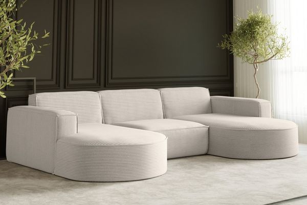 Kaiser Möbel Ecksofa Sofa U form, Couch MODENA U STUDIO stoff Verita, Poso, Quelle