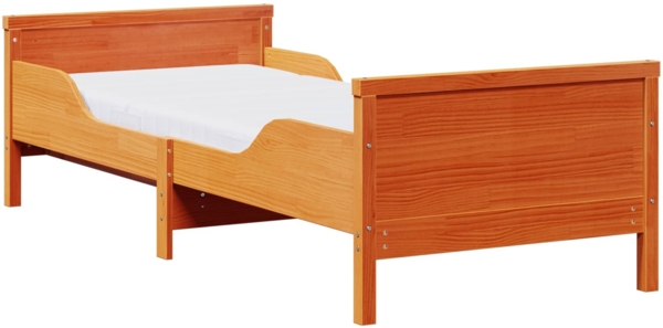 vidaXL Bettrahmen mit Matratze Braun 80 x 200 cm Massives Kiefernholz 3385954