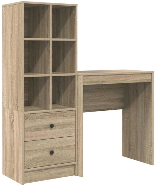 vidaXL Schreibtisch mit Stauraum 2 pcs Sonoma-Eiche Holzwerkstoff 3337307
