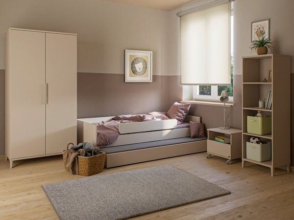 YUNY by PAIDI Standregal SISTER LOU mit 4 offenen Fächern, 48x155x38cm, stabiles und langlebiges Regal in Beige, geprüfte Qualität