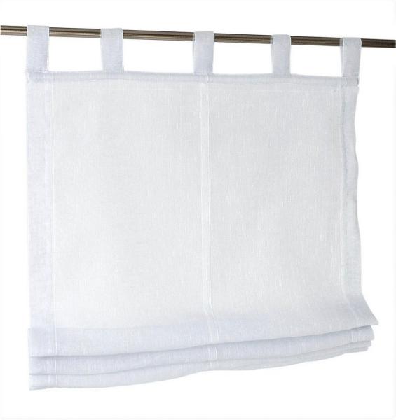 Kutti Raffrollo Brondby, mit Schlaufen, freihängend, halbtransparent, Polyester, Schlaufen