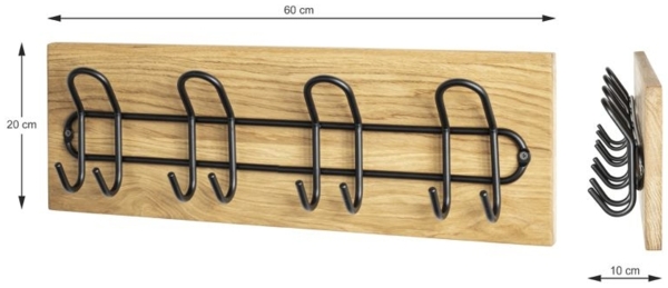 Wandgarderobe Garderobe aus Massivholz Eiche geölt (Royal Oak), Bild 5