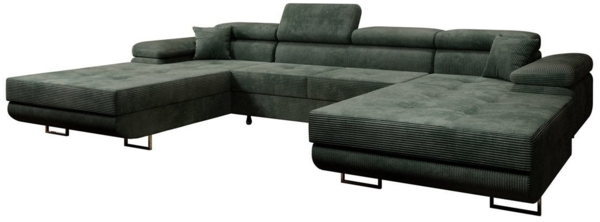 Luxusbetten24 Schlafsofa Designer Sofa Calvera U in Cord, mit Stauraum und Schlaffunktion Bild 5