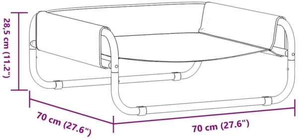 vidaXL Hundebett Hellgrau m Oxford-Gewebe und Stahl 42008208 Bild 10