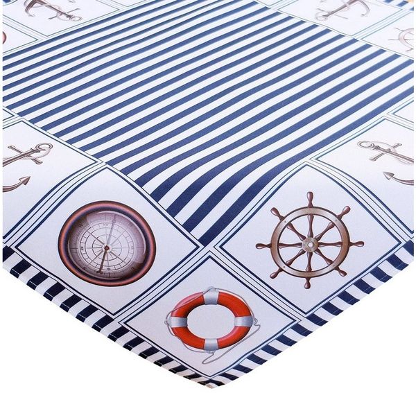 matches21 HOME & HOBBY Tischdecke Tischdecke TERESA maritim Streifen Druck Polyester blau 85 x 85 cm (1-tlg), Pflegeleicht & waschbar bei 30 °C
