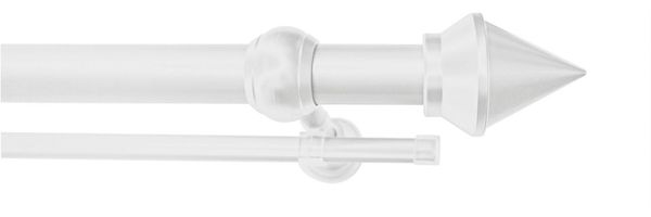 GARESA Gardinenstange SEMARA, Ø 28 mm, 2-läufig, Wunschmaßlänge, mit Bohren, verschraubt, Kunststoff, Stahl, Vorhanggarnitur, Kunststoff, verlängerbar, mit Ringe/2 Lauf Gleiter
