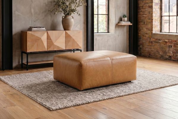 KAWOLA Polsterhocker CELESTE Hockerbank Leder cognac 48 x 80 x 120 cm