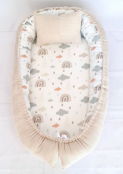 Baby Fancyroom Bettnestchen Babynest mit XL Liegefläche dicke Matratze 100% Baumwolle Babynestchen, (Babycocoon Reisebett Nestchen Kuschelnest, Neugeborene Erstausstattung), XL Liegefläche