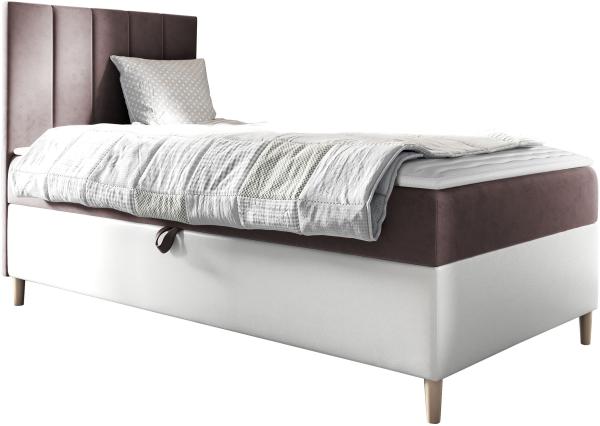 Boxspringbett Chapeni 'Junior 1' rosa 80 x 200 cm Links