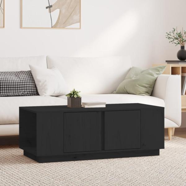 vidaXL Couchtisch Schwarz 110x50x40 cm Massivholz Kiefer [814433]