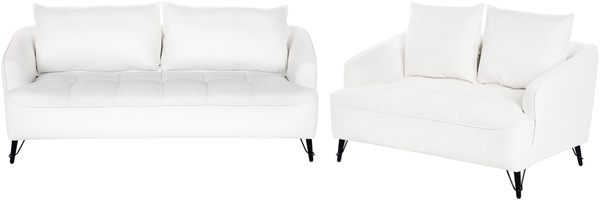 5-Sitzer Sofa Set Bouclé weiß HOBRO Bild 4