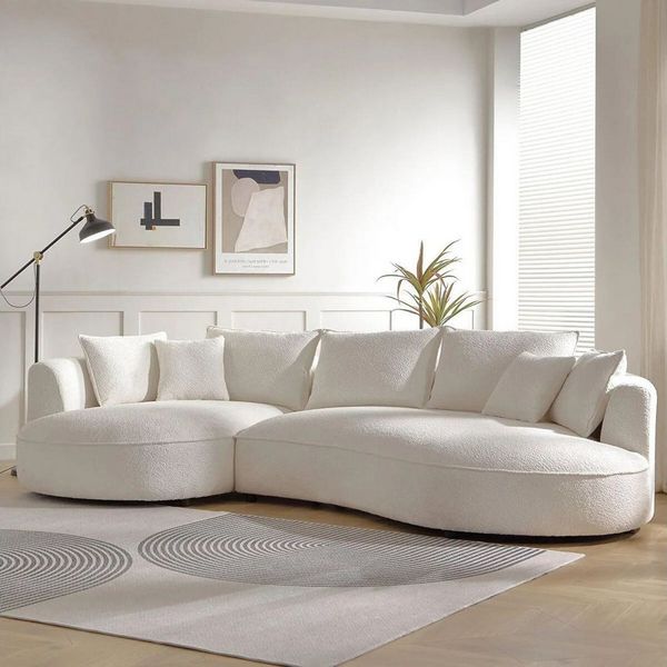 Skye Decor Ecksofa, Großes L Sofa mit Bouclé-Bezug – 30 DNS Schaum, pflegeleicht