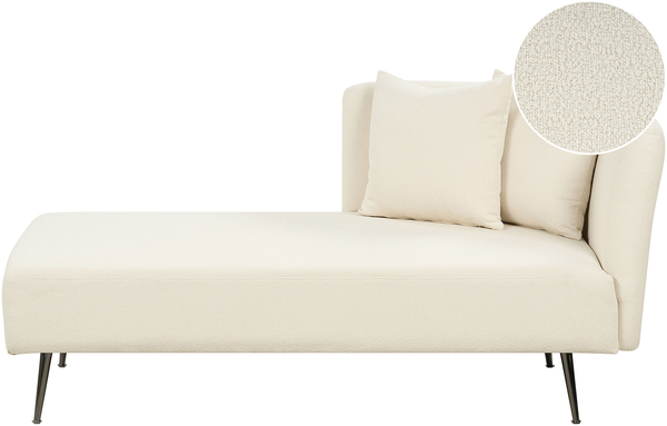 Chaiselongue Bouclé cremeweiß rechtsseitig RIOM
