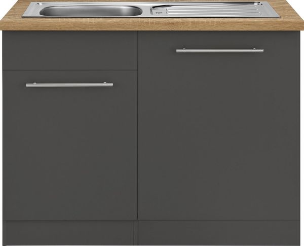 wiho Küchen Spülenschrank Unna 110 cm breit, inkl. Tür/Sockel/Griff für Geschirrspüler