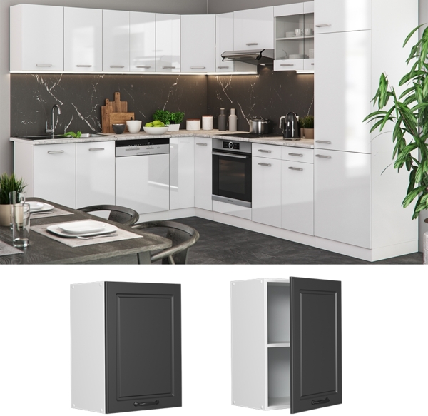 Hängeschrank R-Line Anthrazit Landhaus 45 cm Vicco Bild 2