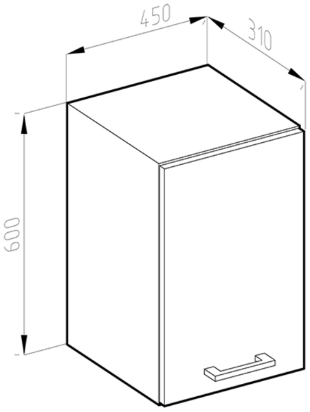 Hängeschrank R-Line Anthrazit Landhaus 45 cm Vicco Bild 3