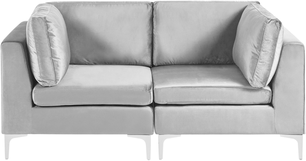 Modulsofa 2-Sitzer EVJA Samtstoff Grau