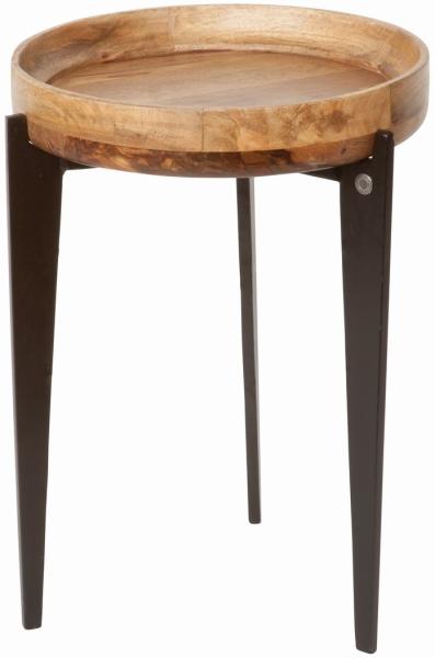 TOM Beistelltisch Mango Natur Metall Schwarz Bild 4