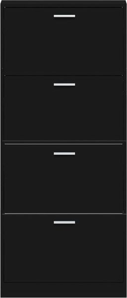 vidaXL Schuhschrank Schwarz 59x17x150 cm Holzwerkstoff 342520 Bild 6