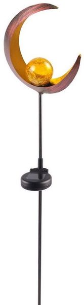 Solar Metall-Gartenstecker 95cm LED Glaskugel Gartendeko Stern oder Mond