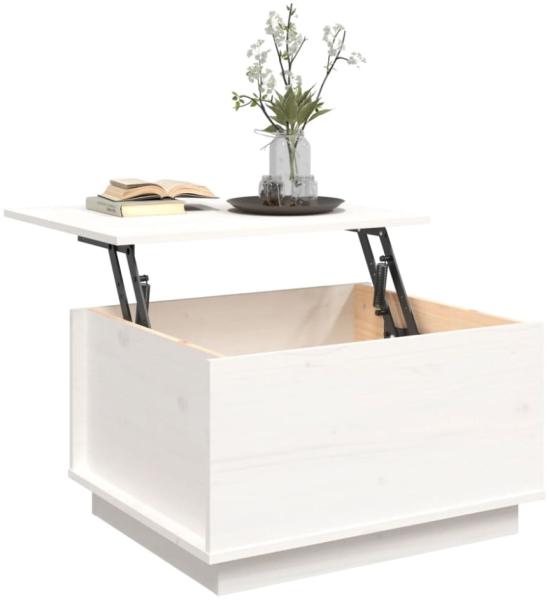 vidaXL Couchtisch Weiß 60x50x35 cm Massivholz Kiefer 813416 Bild 4