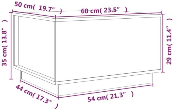 vidaXL Couchtisch Weiß 60x50x35 cm Massivholz Kiefer 813416 Bild 3