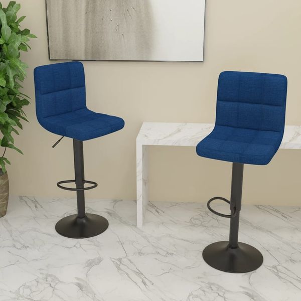vidaXL Barhocker 2 Stk. Blau Stoff [334286]