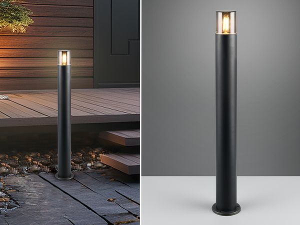 LED Wegeleuchte aus Aluminium Schwarz & Rauchfarbig, Höhe 80cm