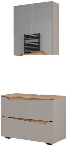 Badmöbel-Set Marelle Greige 2 Teile Vicco